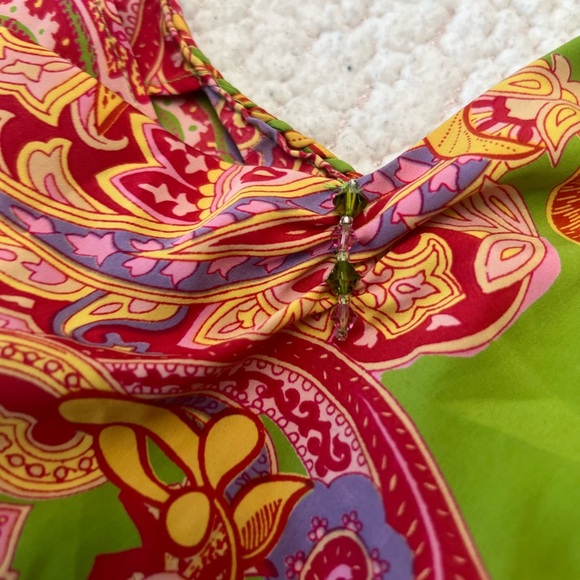 Natori Green and Pink Paisley Pajama Set - Picture 13 of 16